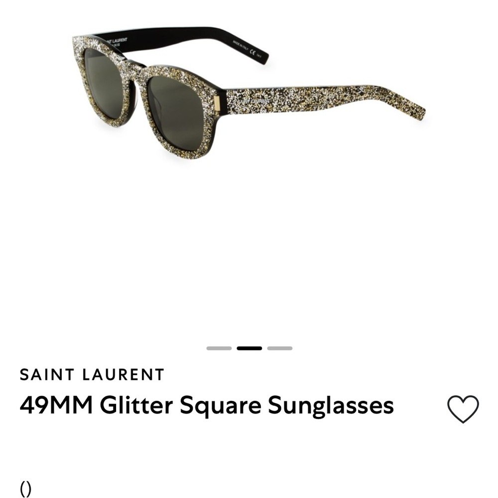 Yves Saint Laurent Glitter Square Sunglasses - Black and Gold